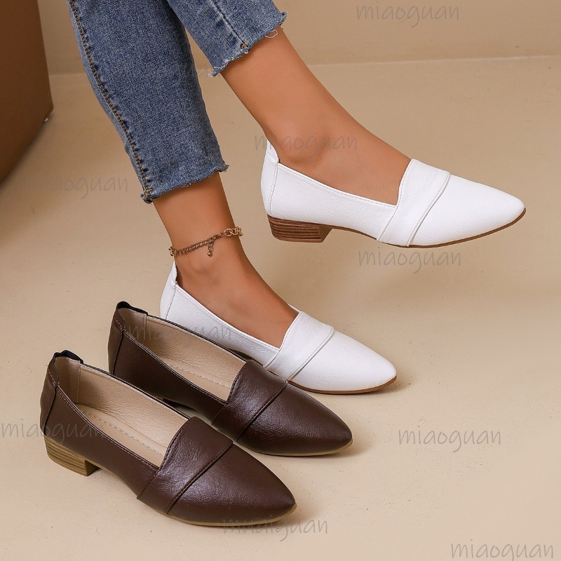 Dress Shoe Pointed - Vintage Pointed Toe Loafers Women Soft