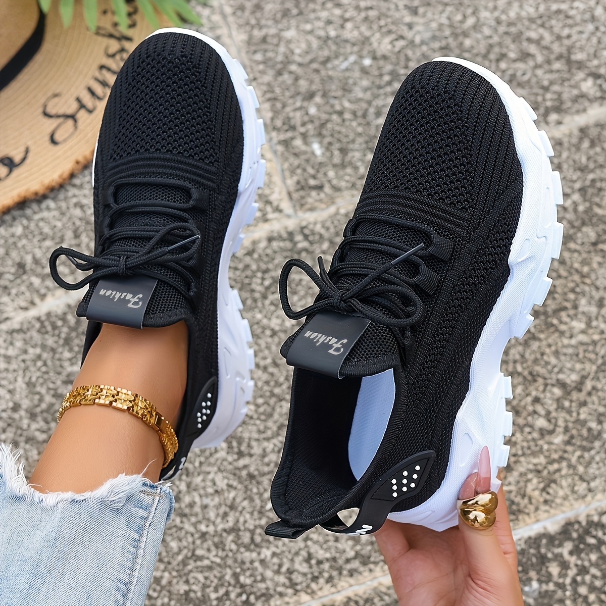 Men Shoes Ecco - Breathable Knit Sneakers Fashion Comfortable Slip
