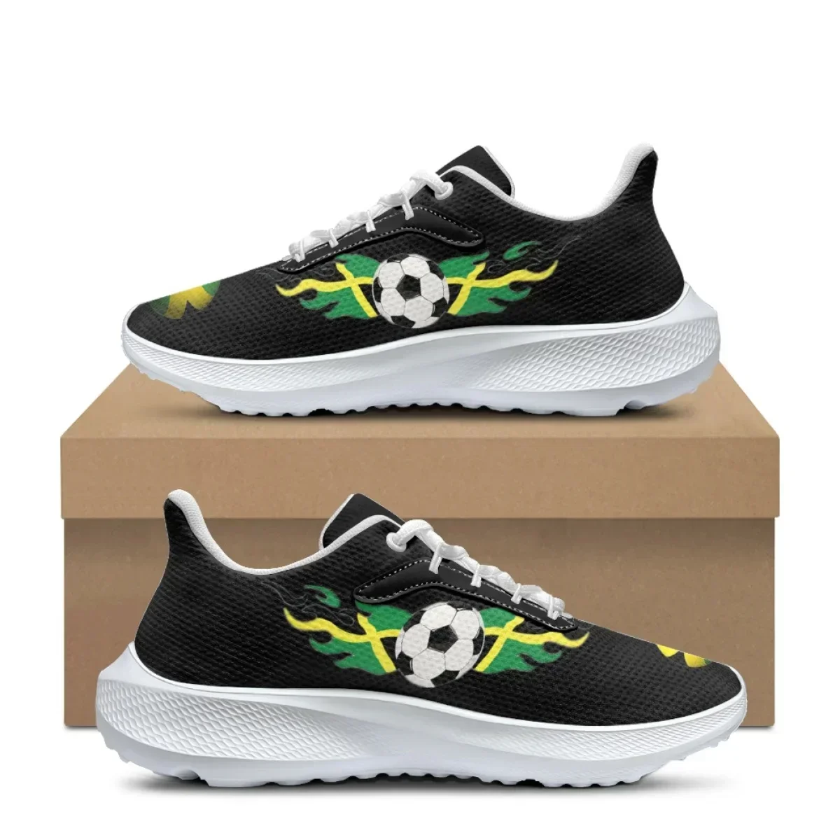 Men Shoes Trainers - Brazil Flag Art Design Soccer Pattern