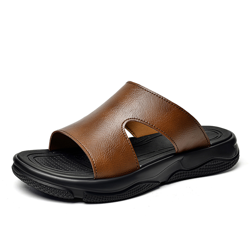 Men's Leather Slide Sandals No - đánh giá và giá Men'S Shoes Business Casual