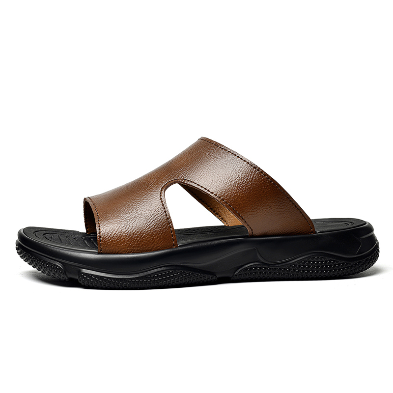 Men's Leather Slide Sandals No - đánh giá và giá Men'S Shoes Business Casual