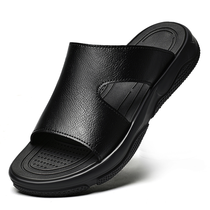 Men's Leather Slide Sandals No - đánh giá và giá Men'S Shoes Business Casual