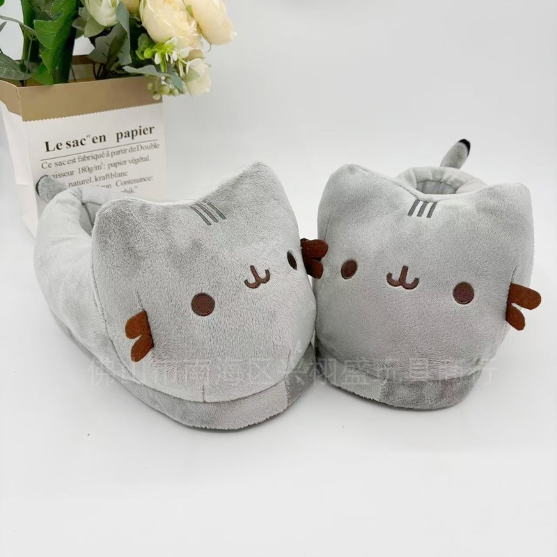 Cartoon Chubby Gray Cat Plush  - đánh giá và giá Men Shoes Japan