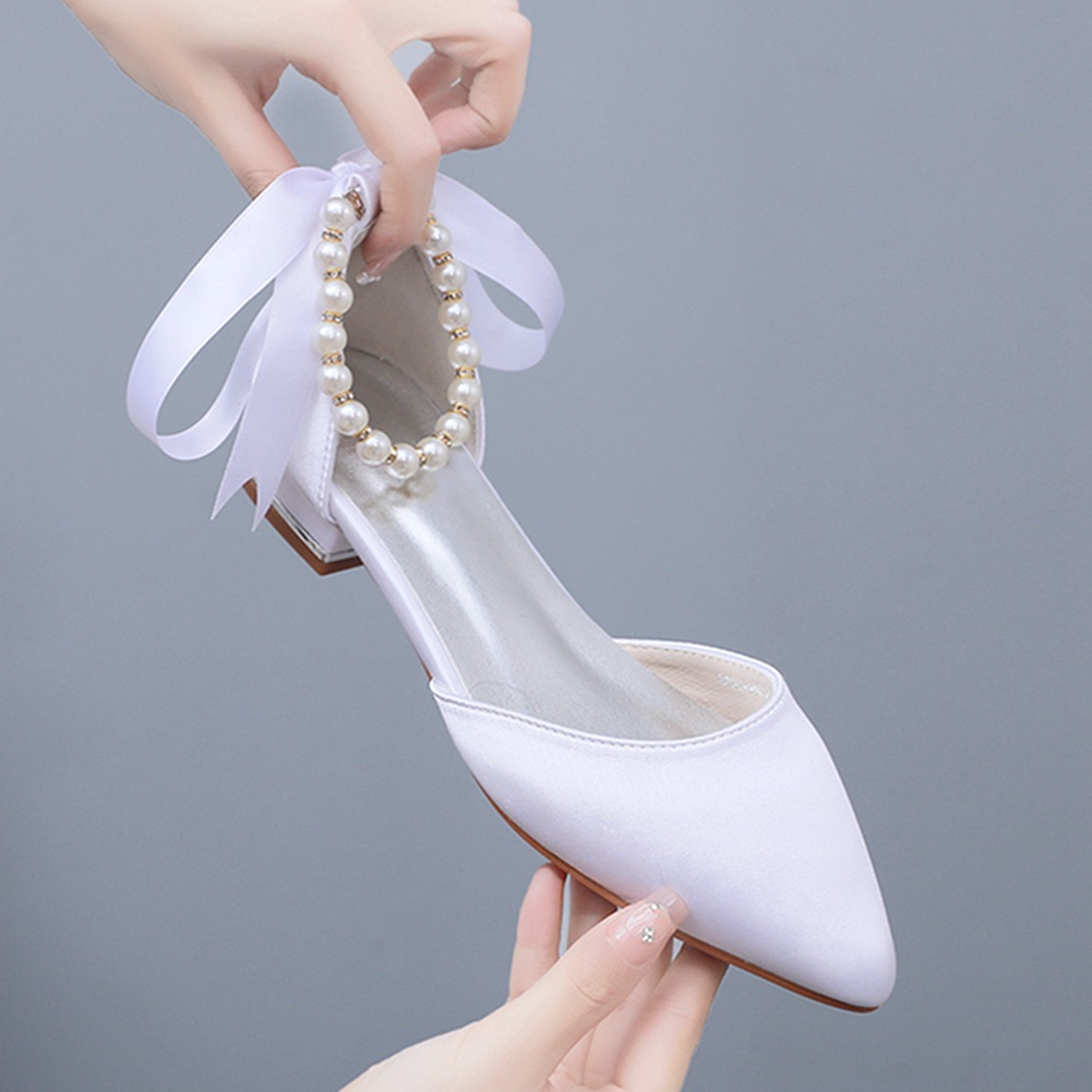 Wedding Shoes Bride Flat Heel  - đánh giá và giá Dress Shoe Pointed