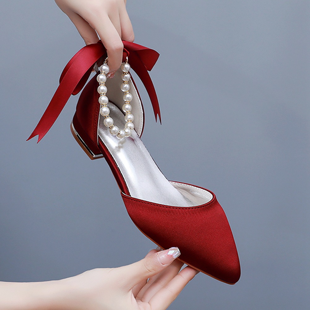 Wedding Shoes Bride Flat Heel  - đánh giá và giá Dress Shoe Pointed